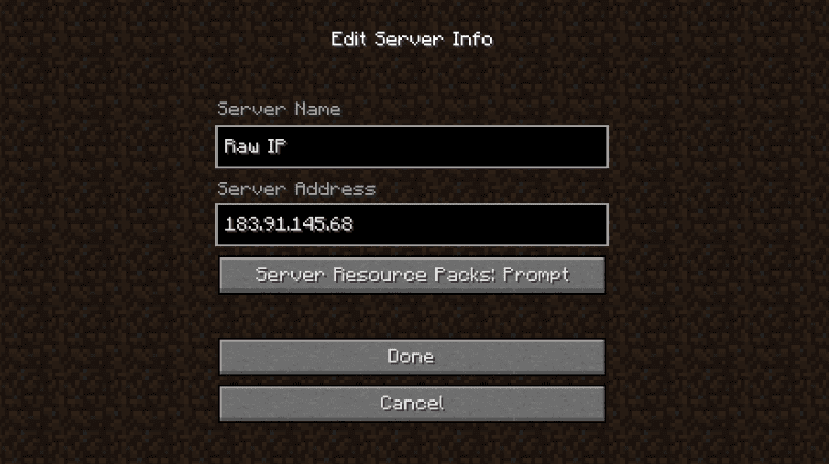 Minecraft Discord Server IP Address 