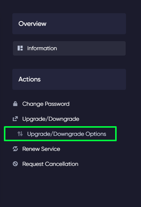 upgrade/downgrade buttons