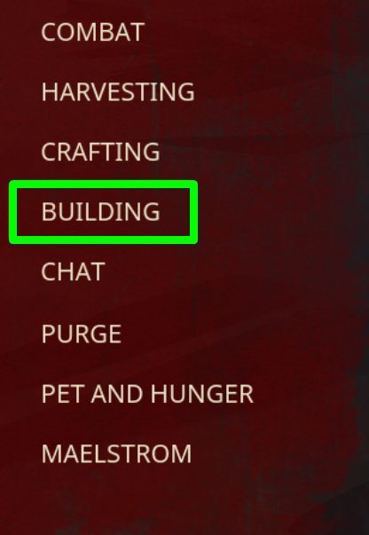 server setting menu