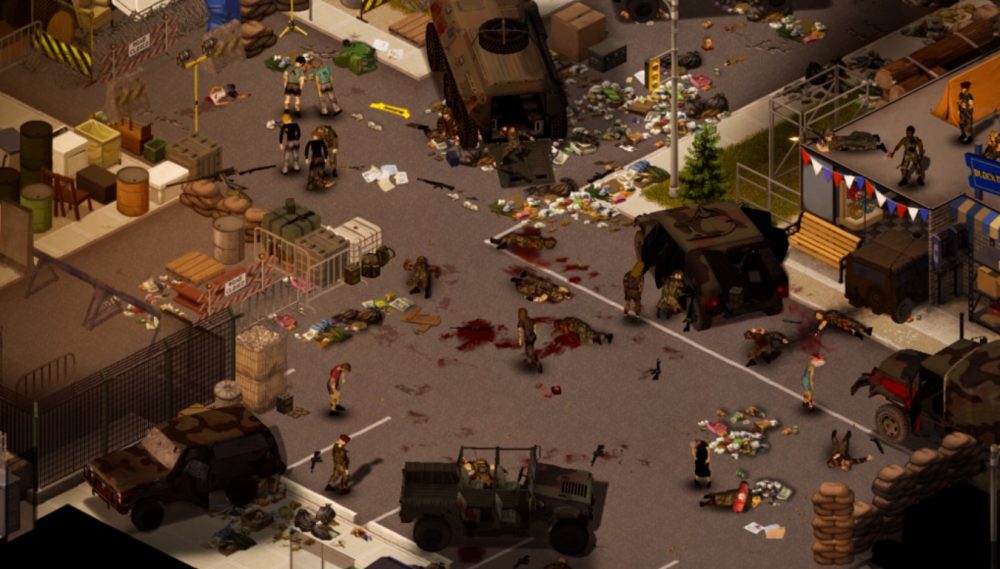 mass fight in Project Zomboid