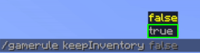 gamerule keepinventory command in Minecraft