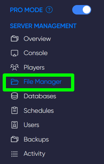 GODLIKE game panel file manager