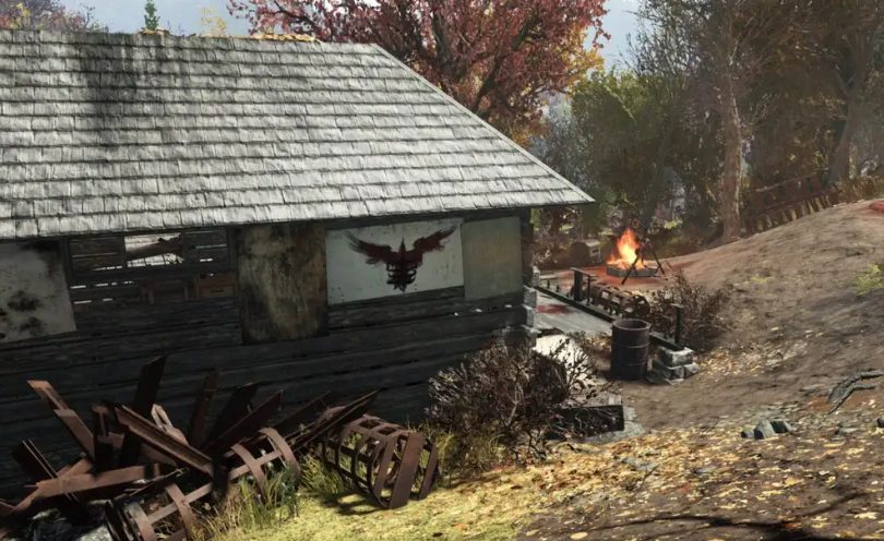 Twin Pine Cabins location Blood Eagles in Fallout 76