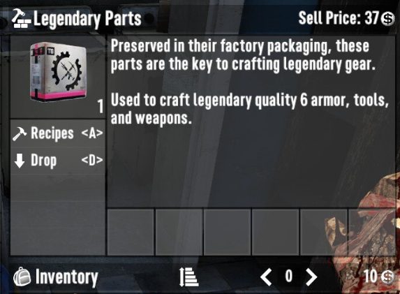 findinf legendary parts in 7 days to die