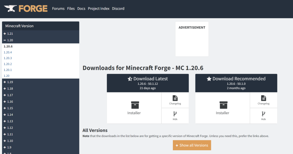 minecraft forge official website