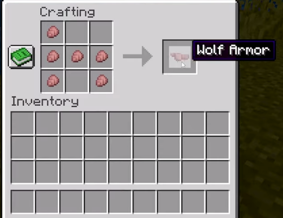 crafting armour for wolf in minecraft