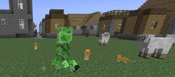 cats and creepers in minecraft