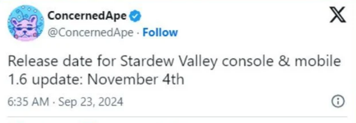 stardew valley release on nintendo switch