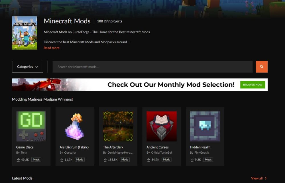 minecraft mods website