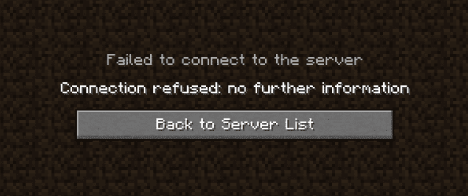 Connection Refused Minecraft Error fix