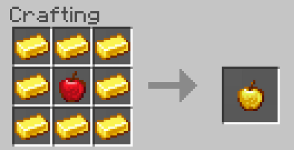 crafting Golden Apple minecraft