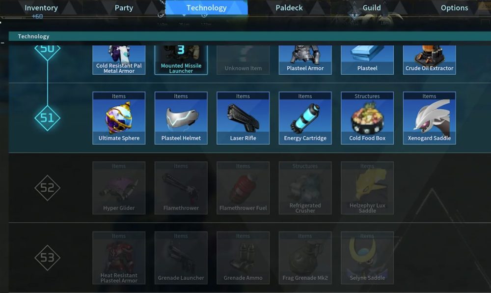 palworld technology tree