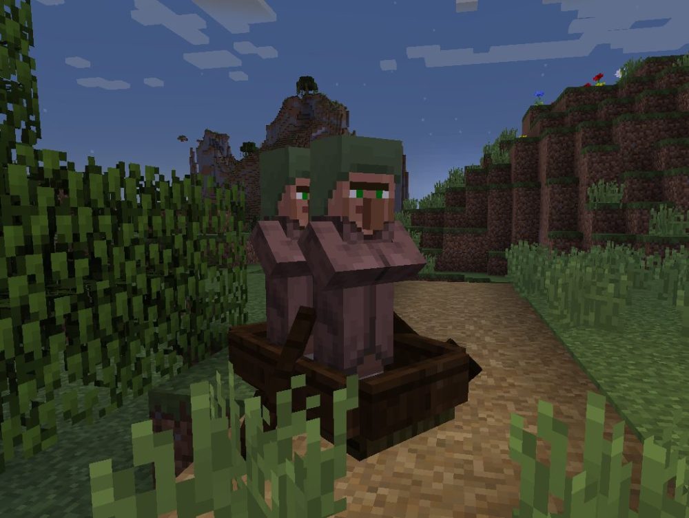 transport villagers in minecraft