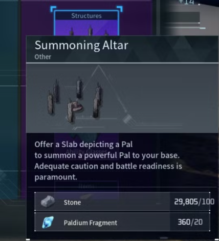 palworld Summoning Altar