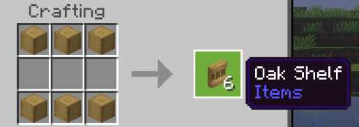 Minecraft Shelves recipe