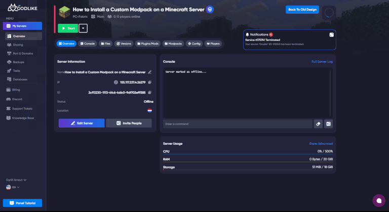 How to Install a Custom Modpack on a Minecraft Server - Godlike