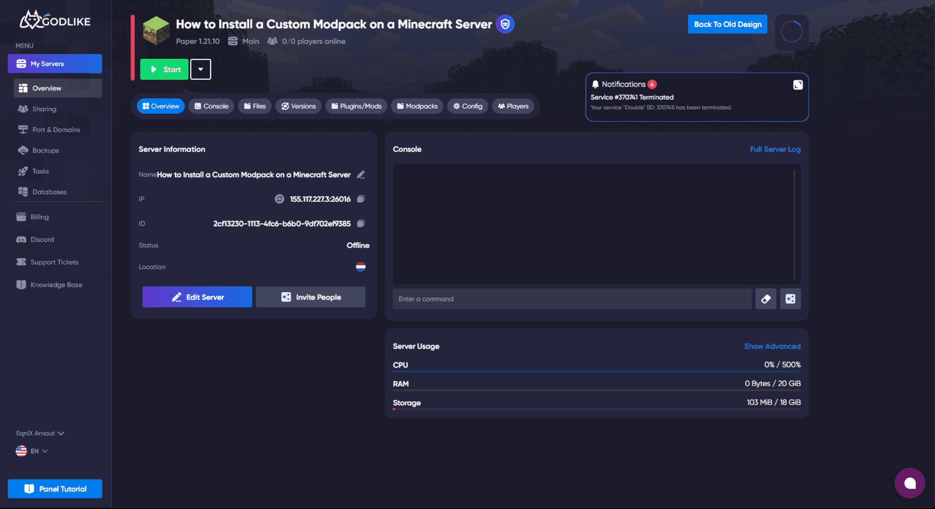 How to Install a Custom Modpack on a Minecraft Server - Godlike