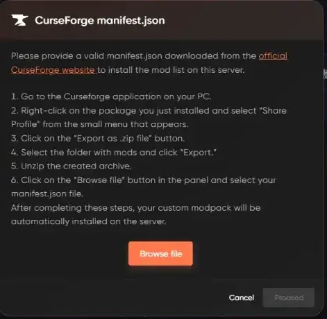 CurseForge application for installing Minecraft mods