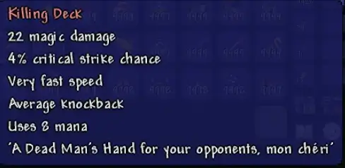 Killing Deck Terraria 1.4.5 Info