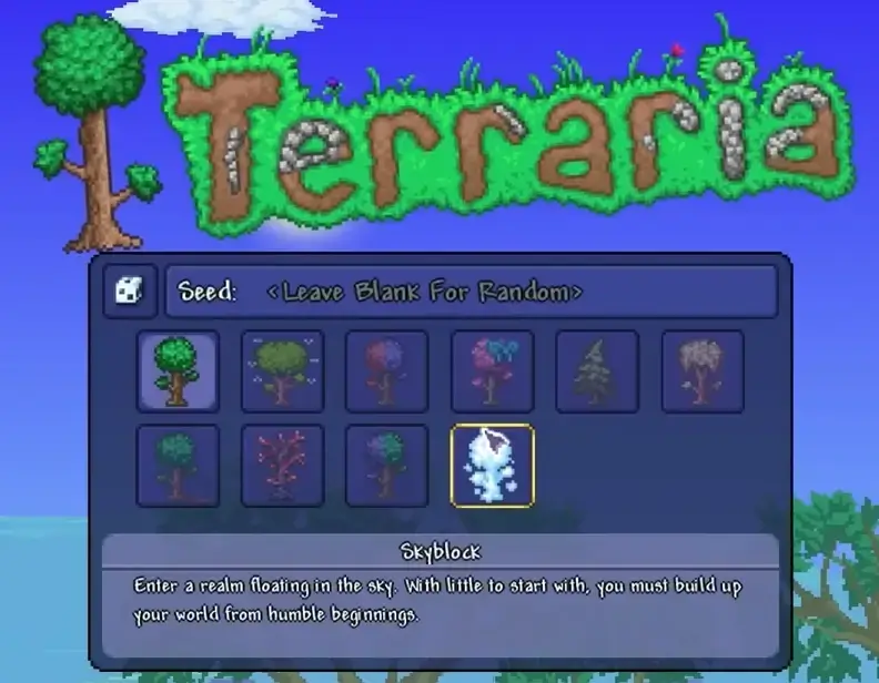 seed menu terraria