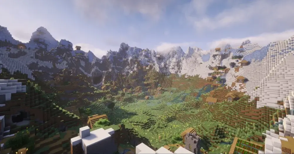 Smallest possible quad village inside a mountain bowl