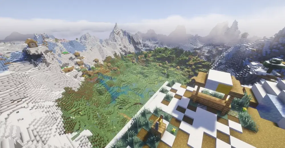 Smallest possible quad village inside a mountain bowl