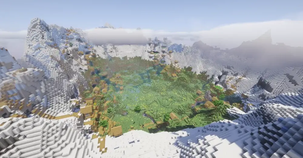 Smallest possible quad village inside a mountain bowl