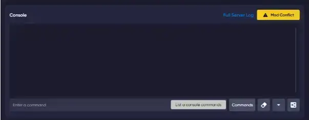 console command selector
