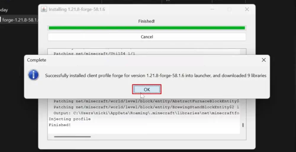 Minecraft-Forge-installer-complete