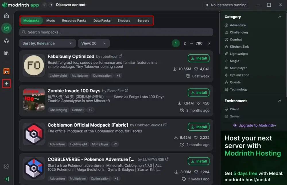 minecraft-fabric-modrinth-modpacks