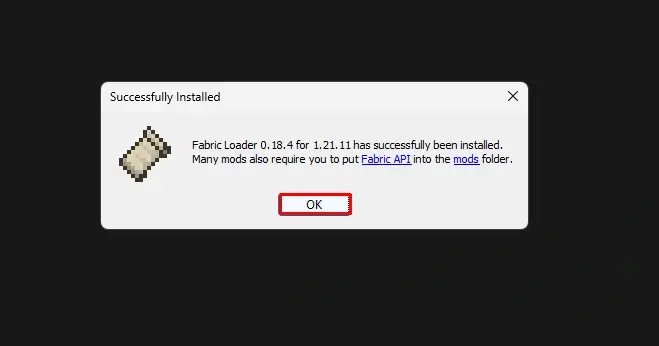 minecraft-fabric-successfully-installed