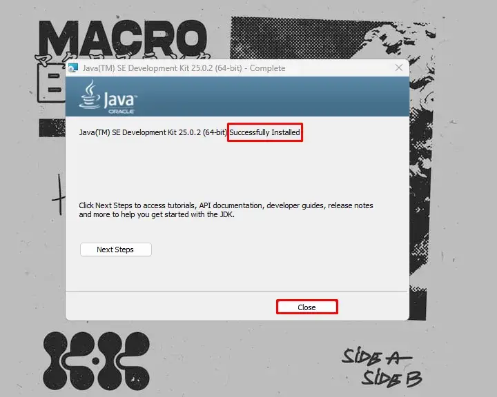 minecraft-java-successfully-installed