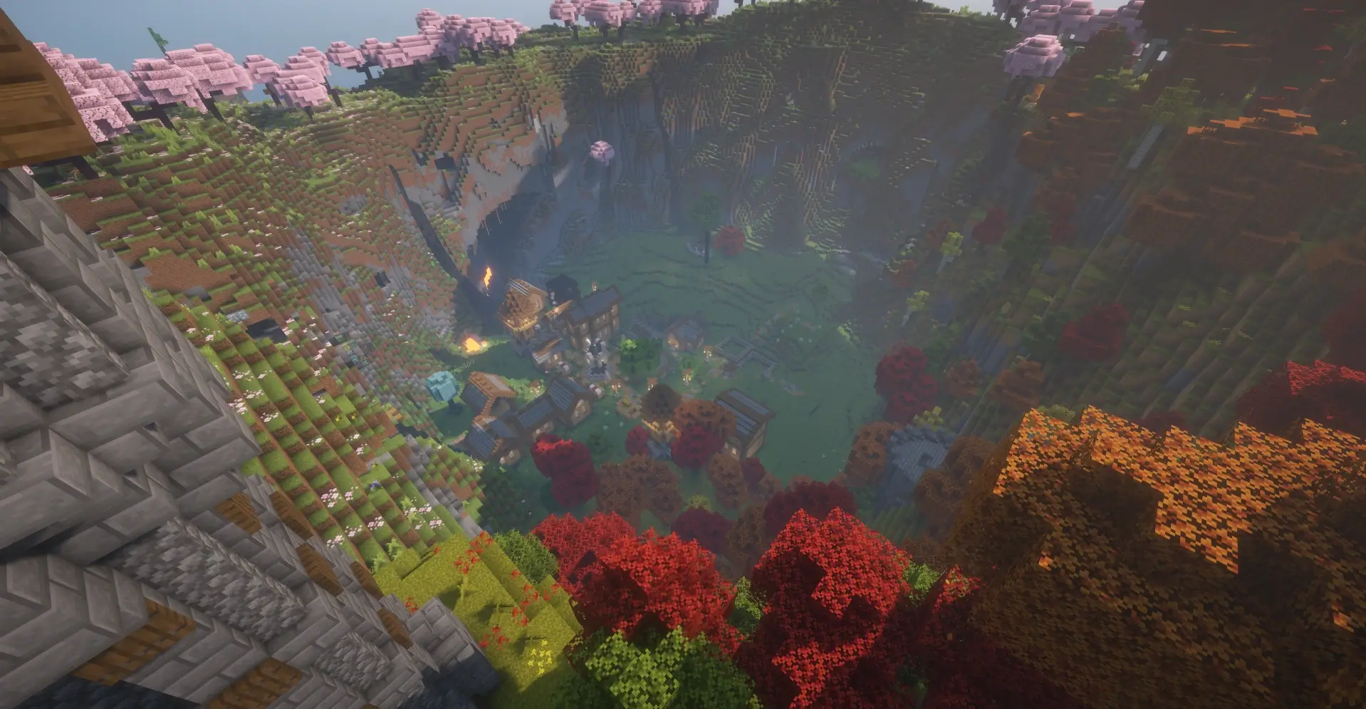 Cherry Crater Village (ATM10 seed)