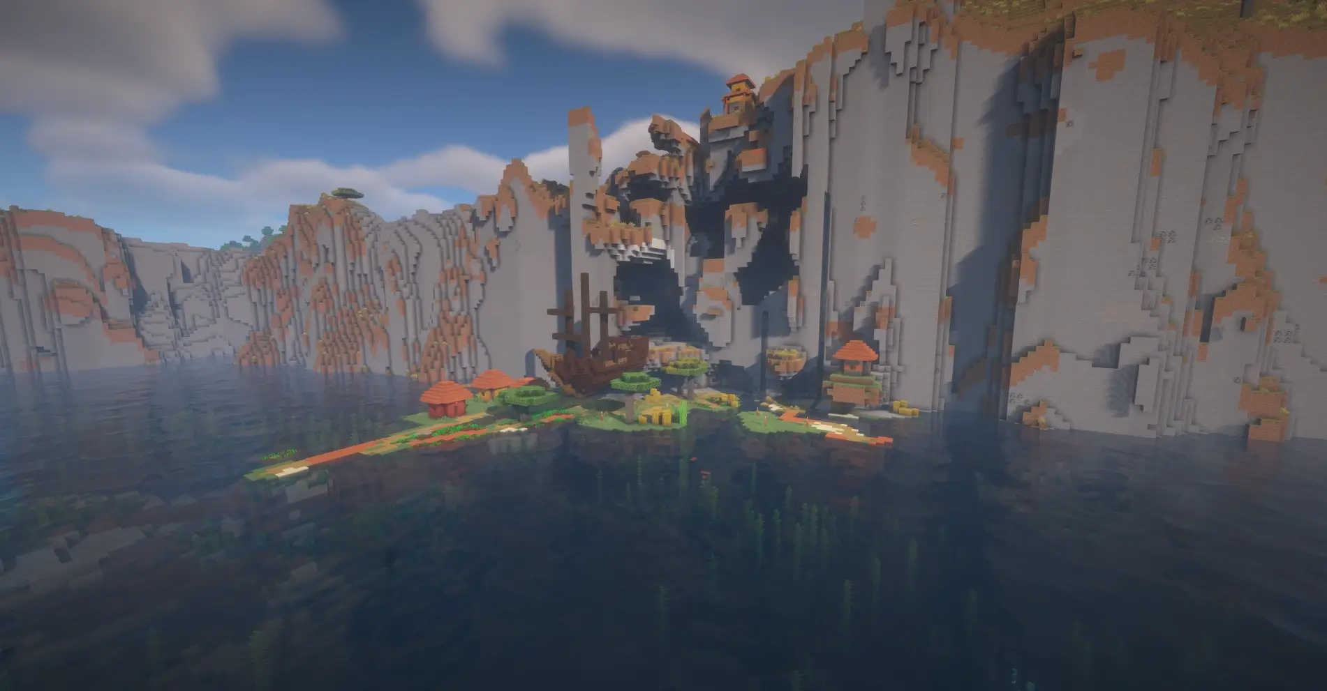 Floating Shipwreck by Cliffside Village