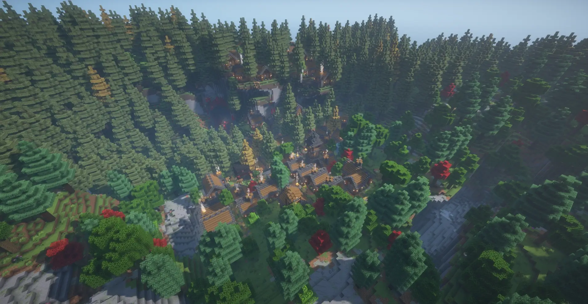 Hidden Forest Cliff Village (ATM10 seed)