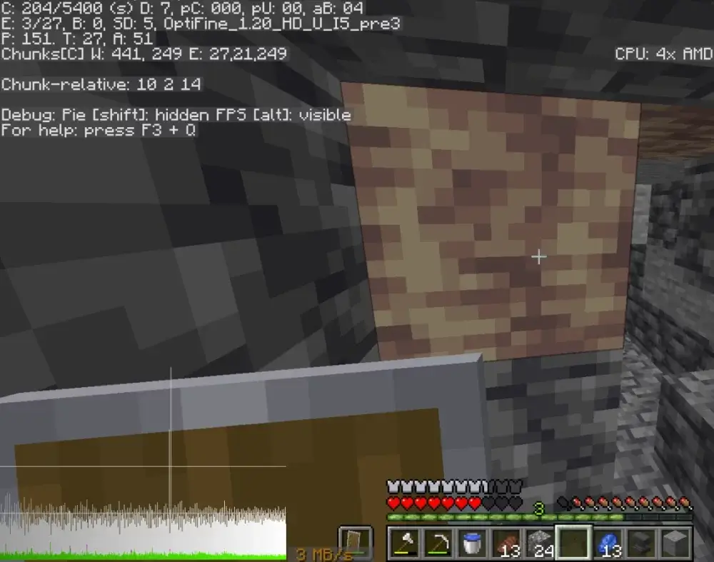 minecraft f3 coordinates