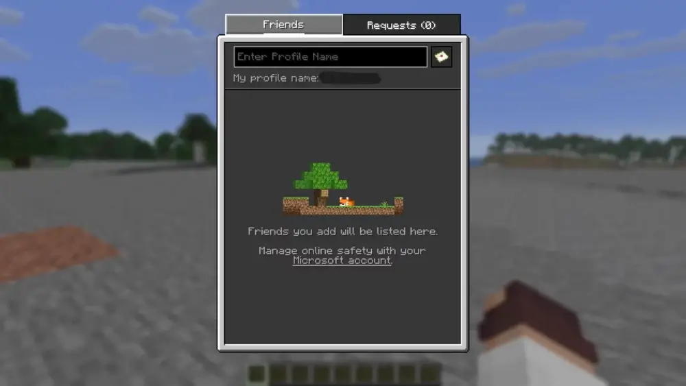 Minecraft friends menu