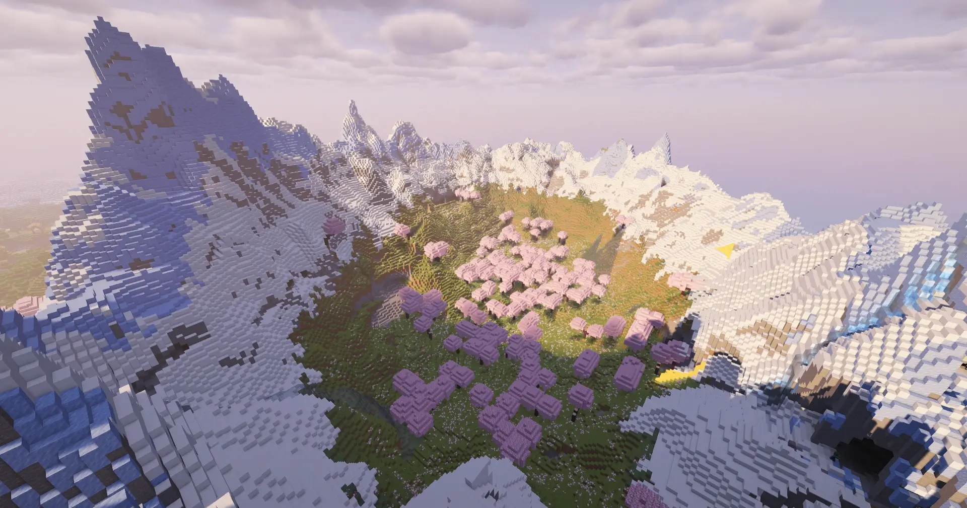 Cherry Blossom Valley Snowy Mountain Ring