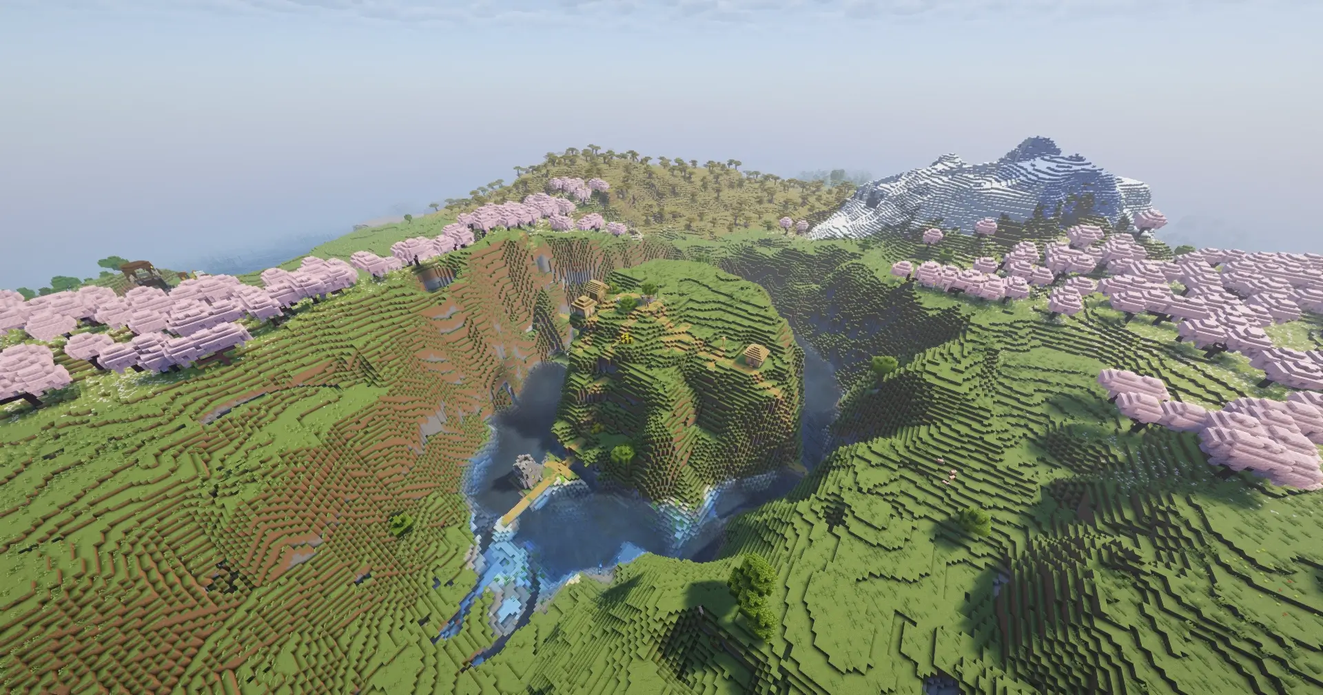 Cherry Grove Crater Island Village Minecraft