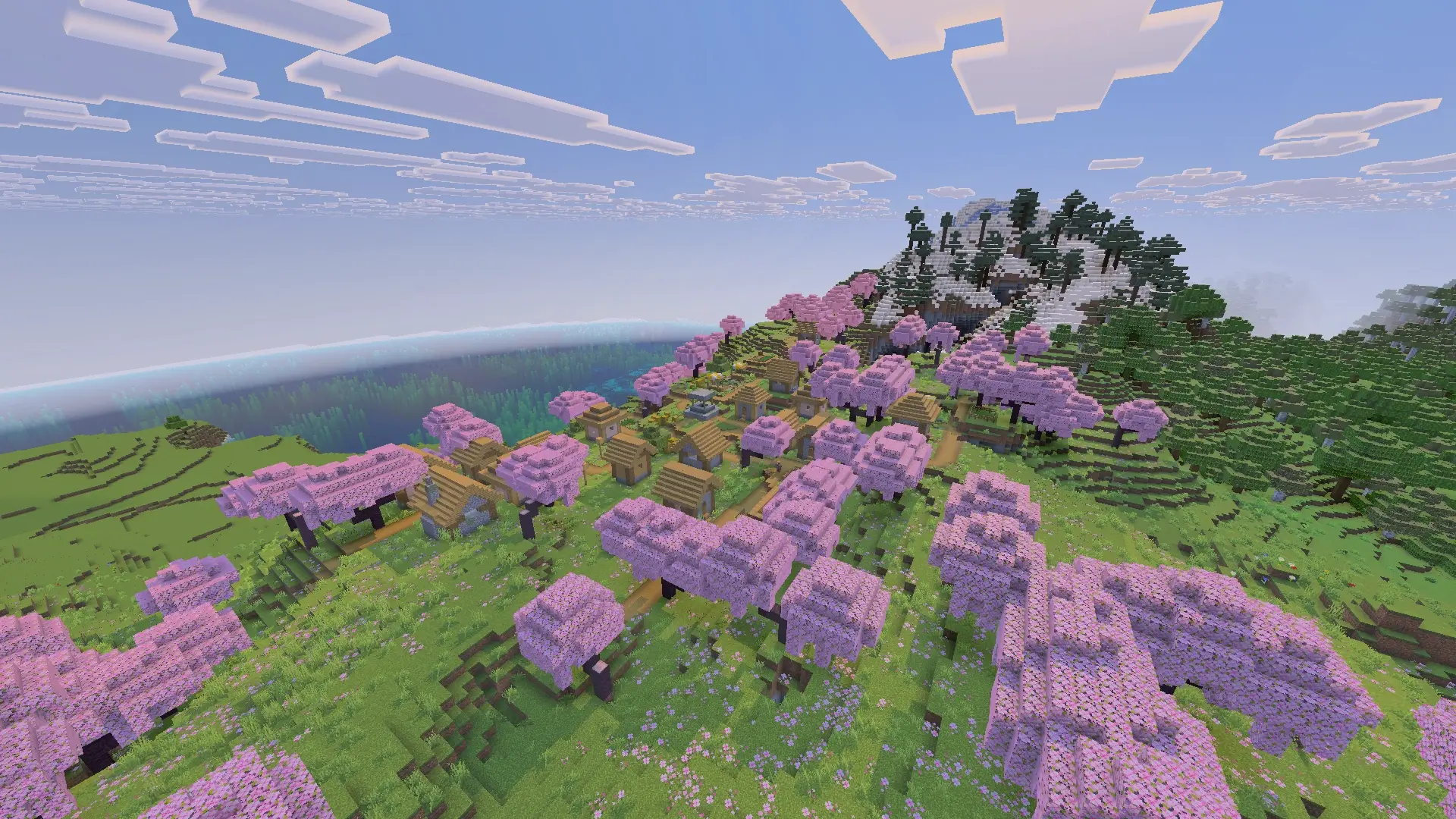 Cherry Blossom Coastal Village