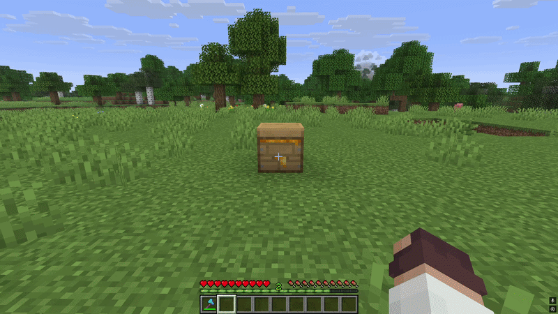 Minecraft beehive ready for harvest in a grassy field