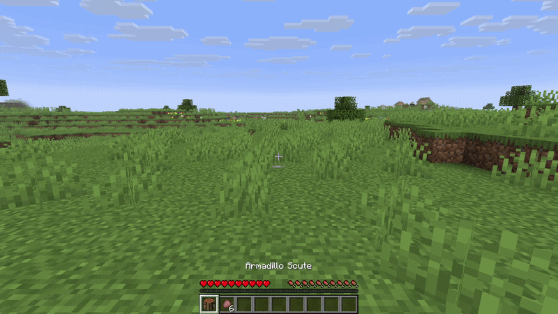 Crafting wolf armor in Minecraft with six Armadillo Scutes