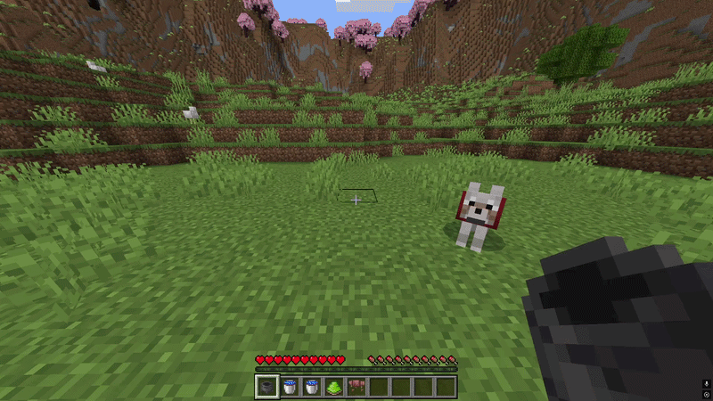 Dyeing wolf armor with a cauldron in Minecraft Bedrock Edition