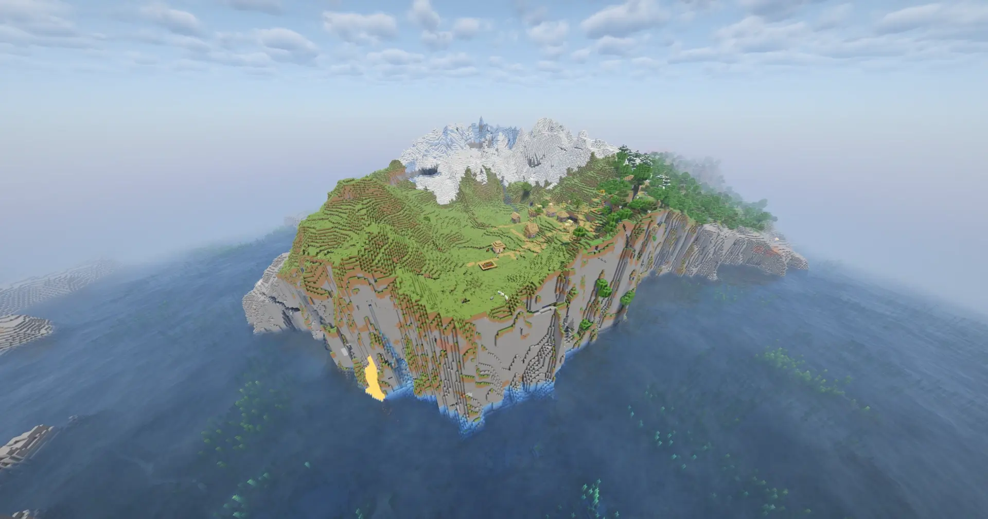 Cliff Village Next To Mountain