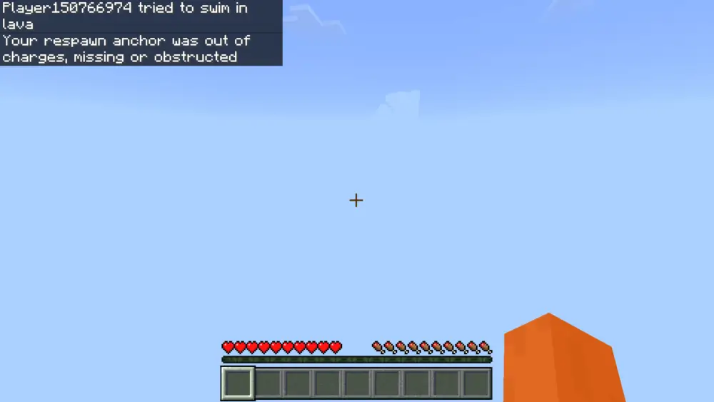 Minecraft Respawn Anchor Death with 0 Charges