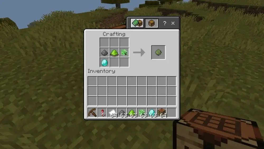 Crafting a green Creeper-shaped Firework Star with special effects in Minecraft