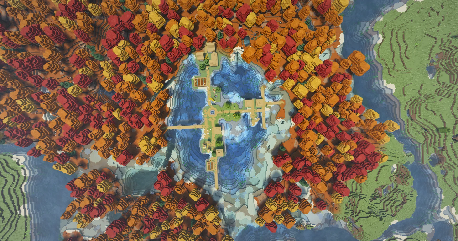 Minecraft Harbor Village Top View