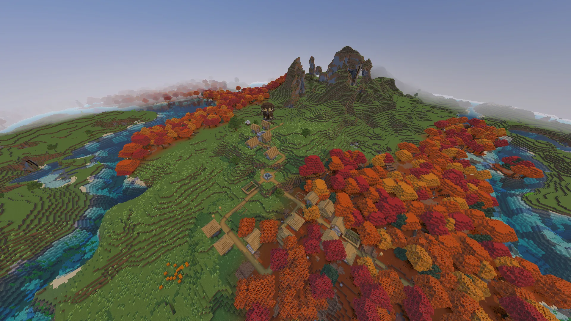 Minecraft Hillside Village Near Outpost