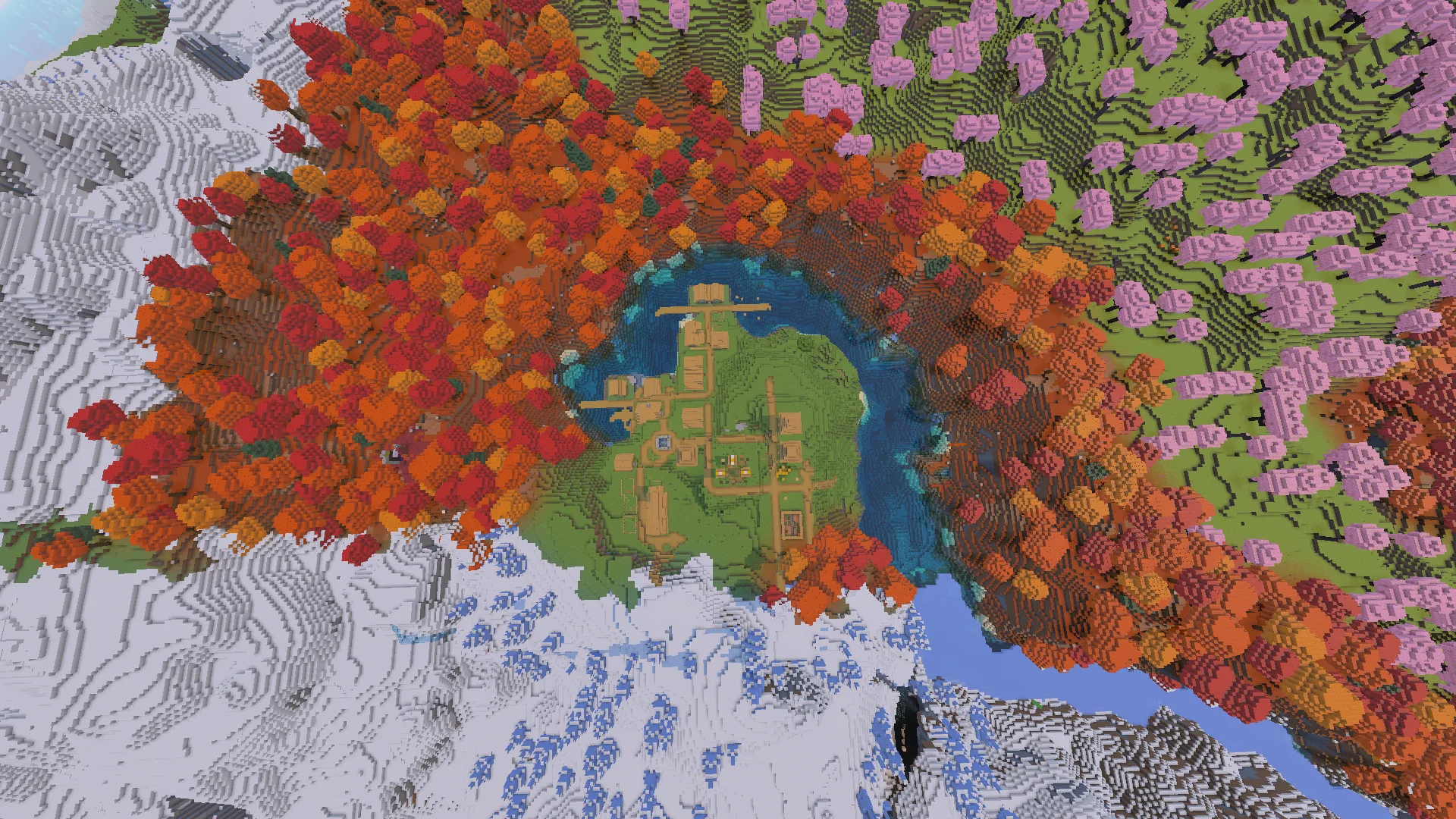 Minecraft Plains Island Top View