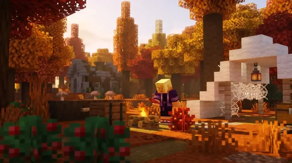 Abandoned Camp structure in the Minecraft Dappled Forest